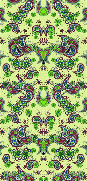 456431-佩斯里风格   腰果花卉