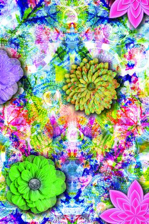 抽象花卉印花华亿平台图片