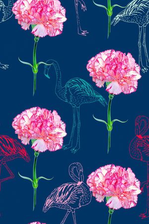 花朵仙鹤印花华亿平台图片