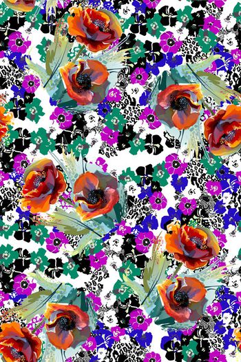 456693-满版潮流欧美风格花卉