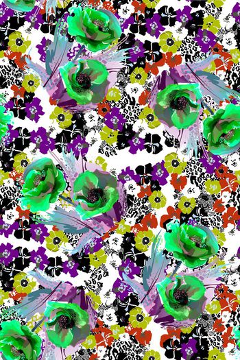 456695-满版潮流欧美风格花卉