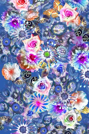 蝴蝶宝石底印花华亿平台图片