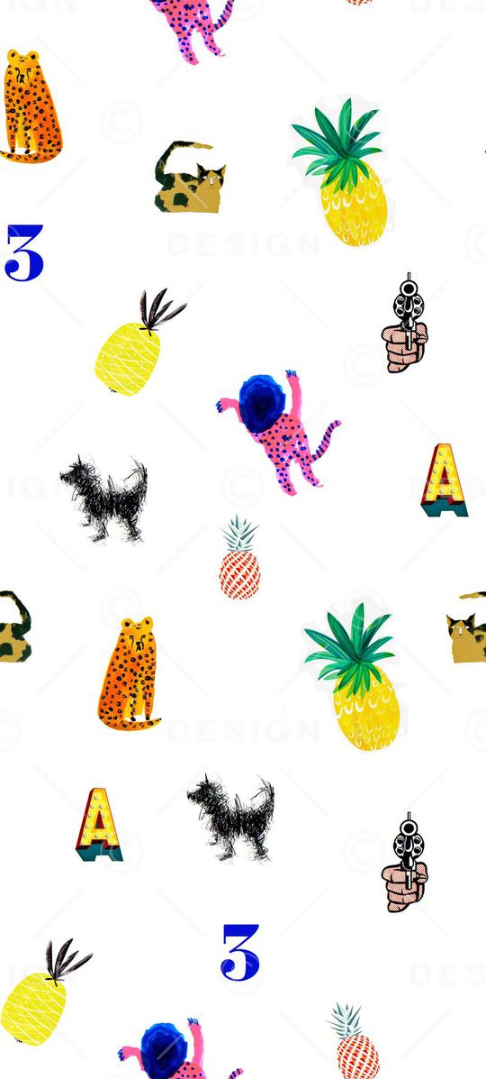 POP手绘插画风格印花华亿平台图片