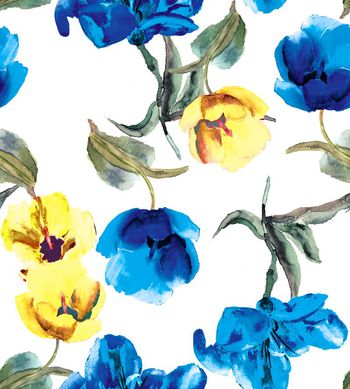 456825-流行时尚简约手绘彩色花卉