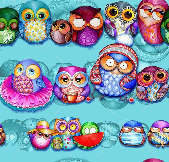 卡通猫头鹰印花华亿平台图片