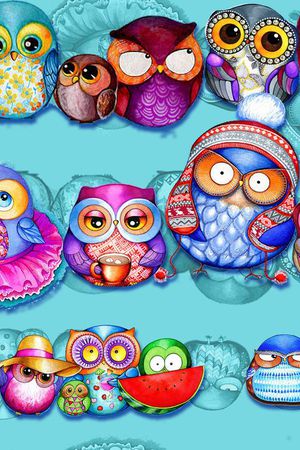 卡通猫头鹰印花华亿平台图片