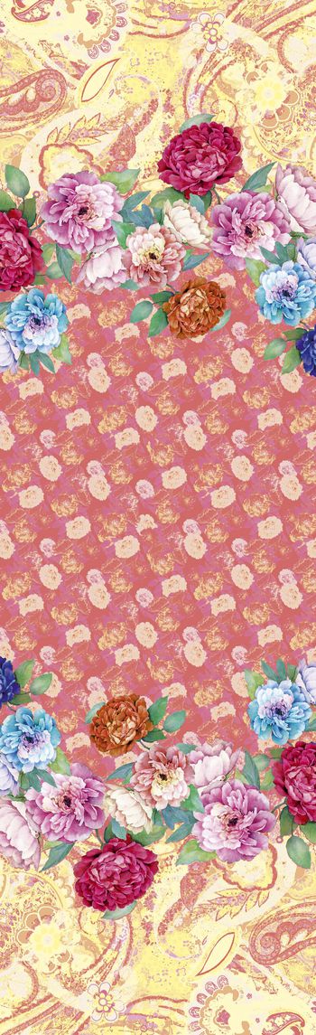 456831-手绘大理花牡丹两头经典围巾华亿平台