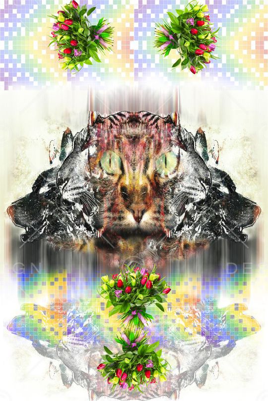 动物花彩格印花华亿平台图片