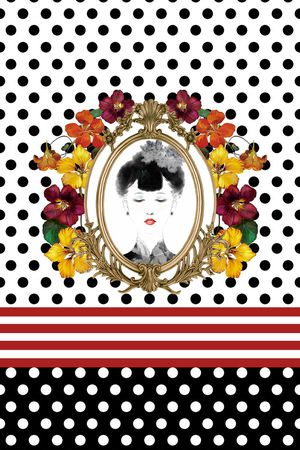 时尚圆点黑白印花华亿平台图片