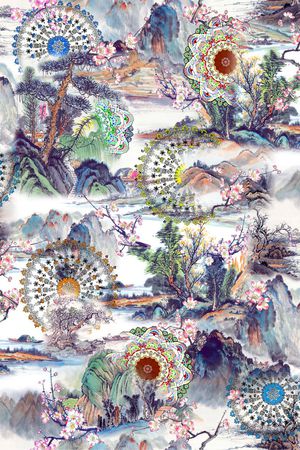 中国风印花华亿平台图片