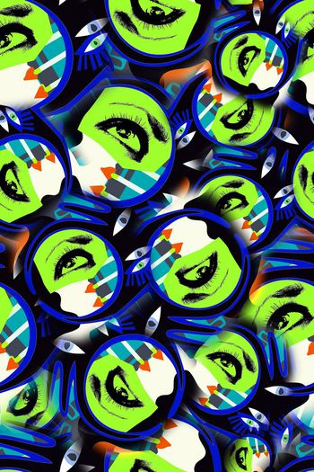 457627-个性怪诞白眼插画