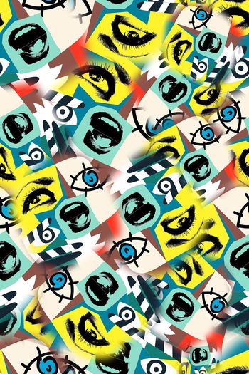 457630-涂鸦大嘴巴眼睛