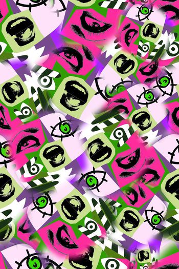 457632-涂鸦大嘴巴眼睛