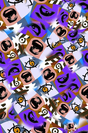 457634-涂鸦大嘴巴眼睛