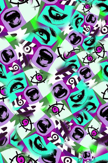 457637-涂鸦大嘴巴眼睛