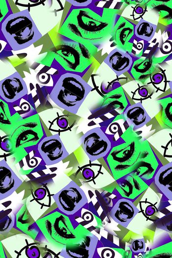 457638-涂鸦大嘴巴眼睛