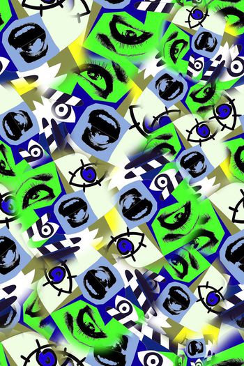 457639-涂鸦大嘴巴眼睛