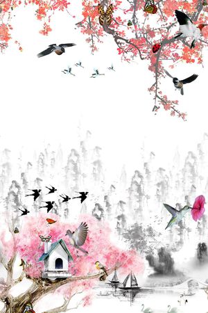 中国风印花华亿平台图片