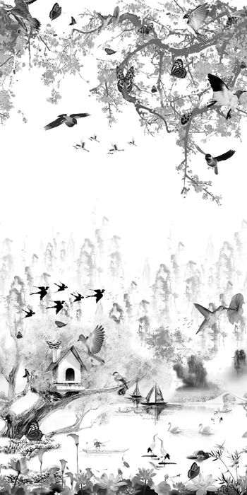 457686-水墨中国风花鸟山峦风景定位