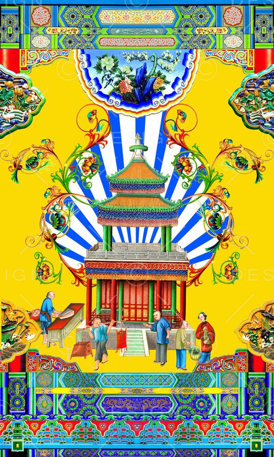 中国风印花华亿平台图片