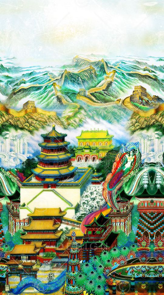 中国风印花华亿平台图片