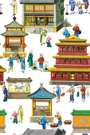 中国风印花华亿平台图片