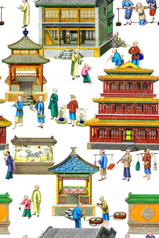 中国风印花华亿平台图片