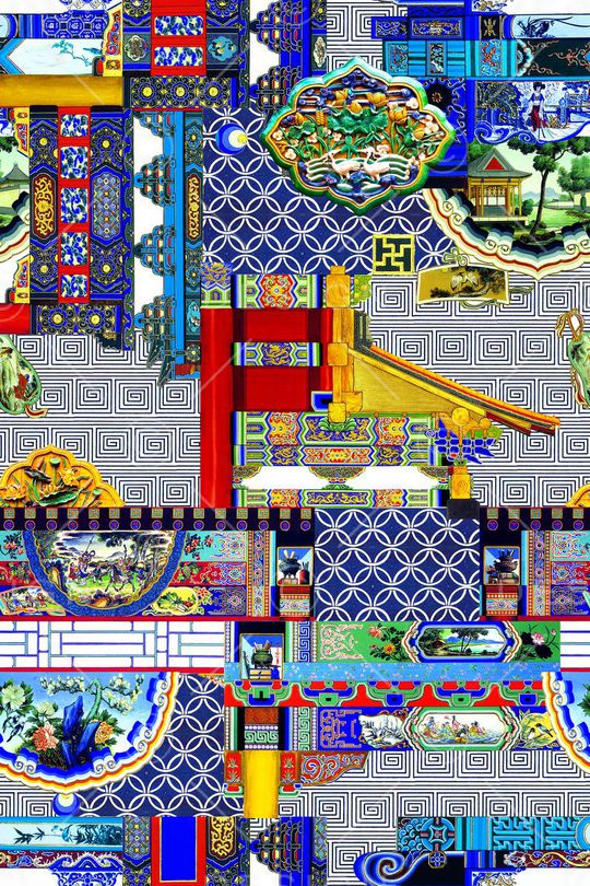 中国风印花华亿平台图片