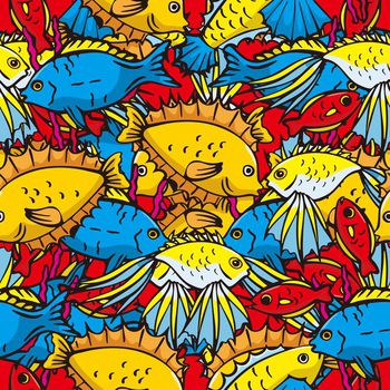 457807-海洋系列 重叠的鱼 卡通