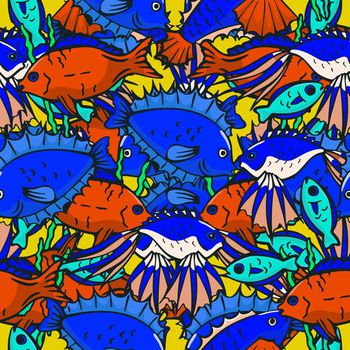 457808-海洋系列 重叠的鱼 卡通