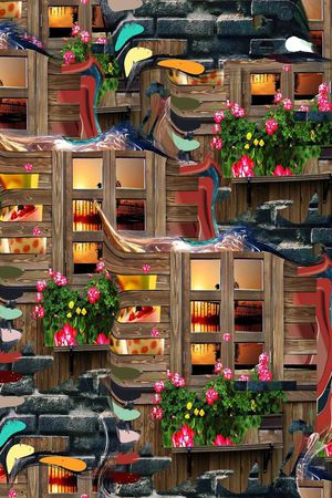 复古印花华亿平台图片