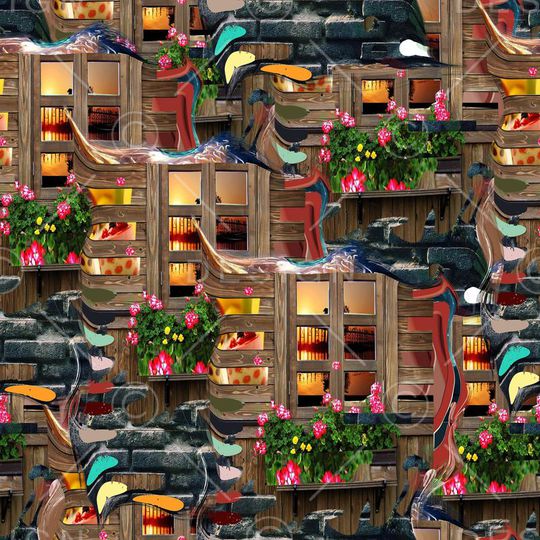 复古印花华亿平台图片