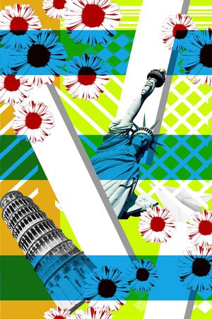 几何图案印花华亿平台图片