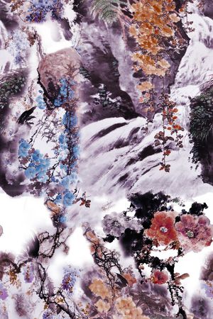 传统水墨印花华亿平台图片