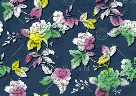 花卉印花华亿平台图片