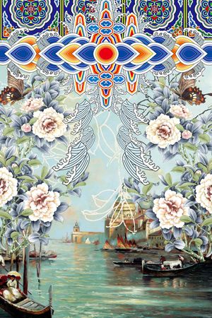 时尚大牌印花华亿平台图片