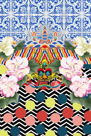 花卉印花华亿平台图片