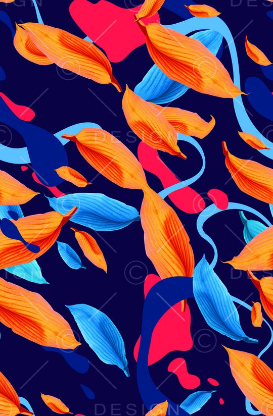 蓝叶印花华亿平台图片