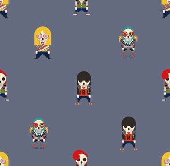 458834-高冷时尚卡通骷髅头插画衬衫华亿平台