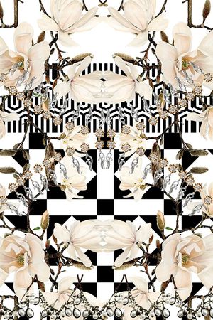 白色玉兰花印花华亿平台图片