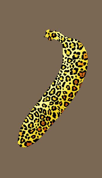 458886-简约潮流水果香蕉豹纹男装T-SHI