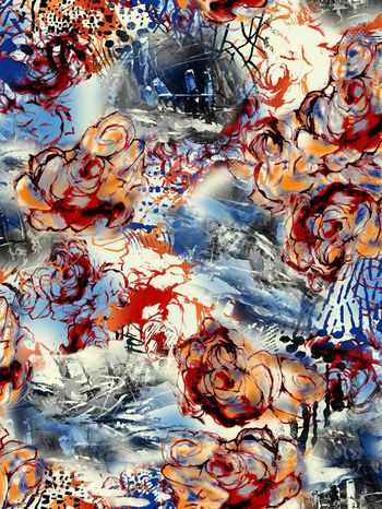 抽象印花华亿平台图片