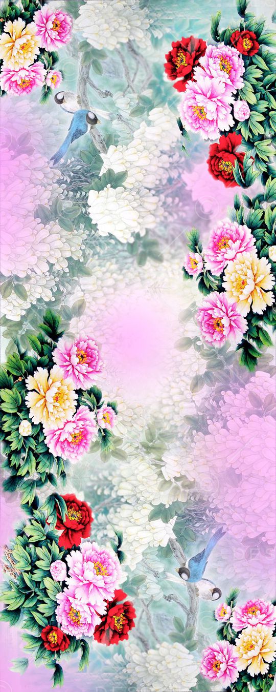 花 牡丹 花卉印花华亿平台图片