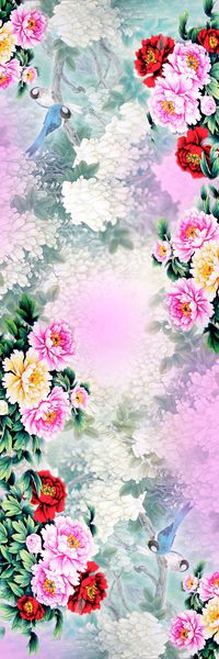 花 牡丹 花卉印花华亿平台图片