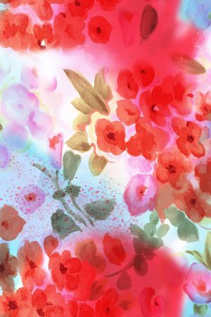 现代  花卉印花华亿平台图片