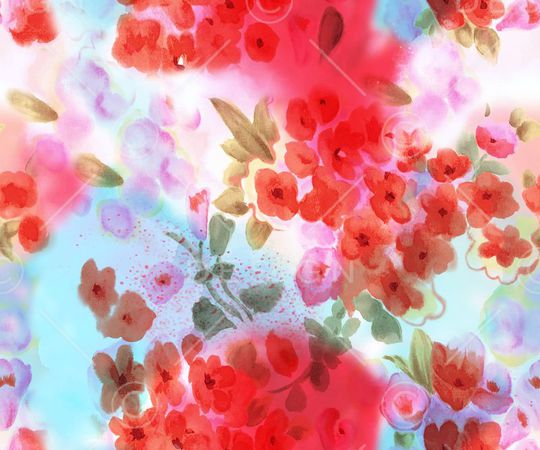 现代  花卉印花华亿平台图片