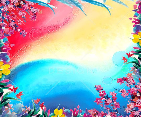 花卉 彩色 围巾印花华亿平台图片