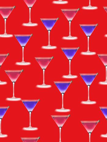 458953-简约时尚美酒夜光杯印花