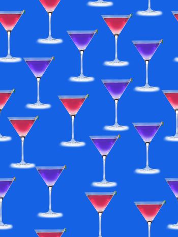 458954-简约时尚美酒夜光杯印花