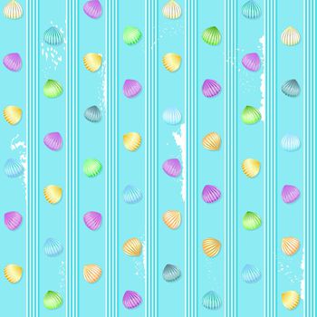459170-彩色贝壳清新蓝色图案花纹